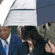 Michael Jackson arrives at the Santa Barbara County courthouse. Jury Selection.