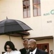 Michael Jackson arrives at the Santa Barbara County courthouse. Jury Selection.