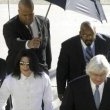 Michael Jackson arrives at the Santa Barbara County courthouse. Jury Selection.