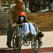 Michael Jackson fotografiat in carocior cu rotile in timp ce vizita libraria Barnes & Noble