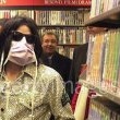 Michael Jackson shops at the Dusmann Cultural mega-store in Berlin