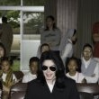 Michael Jackson visits Seibi Gakuen Children's Home in Tokyo, Japan.