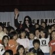 Michael Jackson visits Seibi Gakuen Children's Home in Tokyo, Japan.
