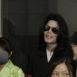 Michael Jackson visits Seibi Gakuen Children's Home in Tokyo, Japan.