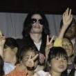 Michael Jackson visits Seibi Gakuen Children's Home in Tokyo, Japan.