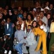 Michael Jackson with the cast of The Lion King show in New York.