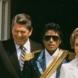 Michael meets with former president Ronald Reagan and his wife Nancy at the White House.