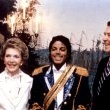 Michael meets with former president Ronald Reagan and his wife Nancy at the White House.