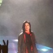 Michael performs 'Earth Song' at the Brit Awards.