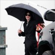 Michael with his 2 children, Prince and Paris, are seen outside a studio