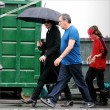 Michael with his 2 children, Prince and Paris, are seen outside a studio
