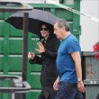 Michael with his 2 children, Prince and Paris, are seen outside a studio