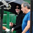 Michael with his 2 children, Prince and Paris, are seen outside a studio