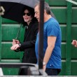 Michael with his 2 children, Prince and Paris, are seen outside a studio