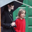 Michael with his 2 children, Prince and Paris, are seen outside a studio