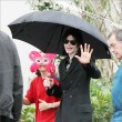 Michael with his 2 children, Prince and Paris, are seen outside a studio