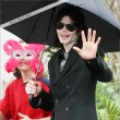 Michael with his 2 children, Prince and Paris, are seen outside a studio